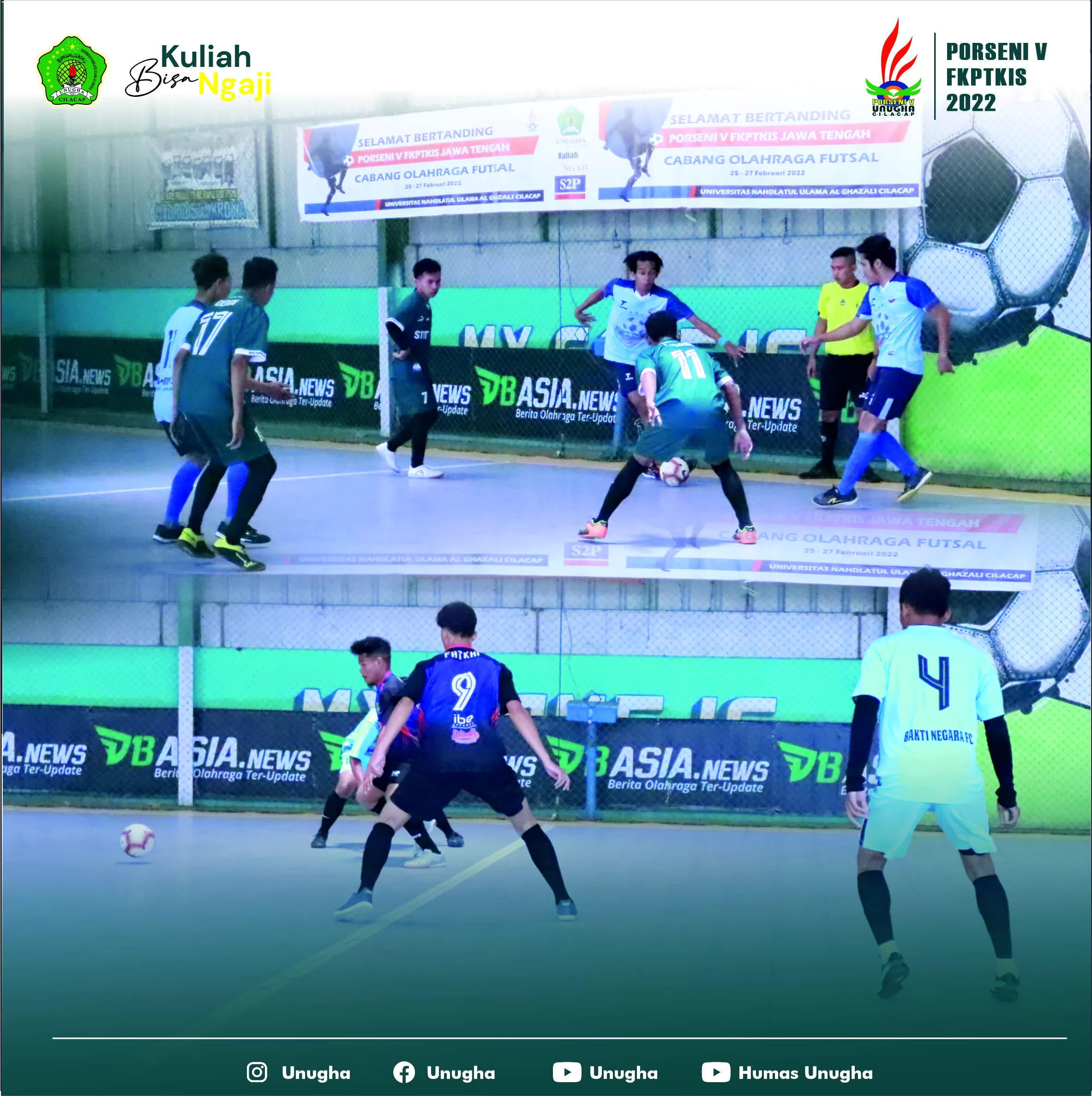 1 Kartu Merah dan Banyak Kartu Kuning Membanjiri Babak I Lomba Futsal PORSENI V FKPTKIS Jateng 2022